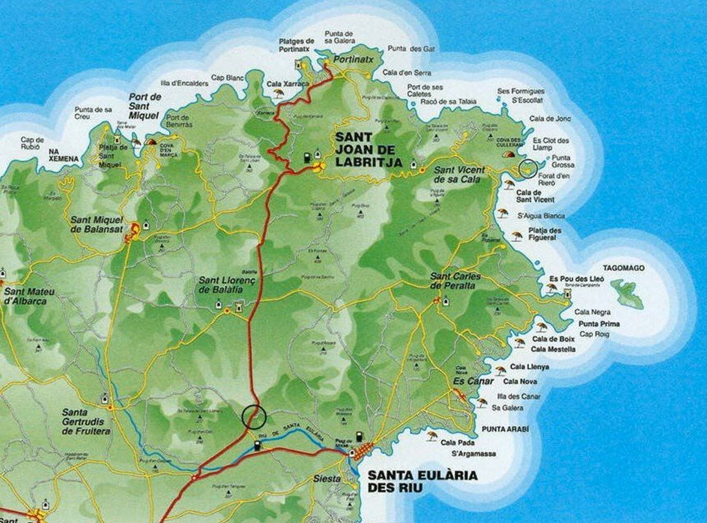 Mapa de las rutas a caballo de Can Curreu